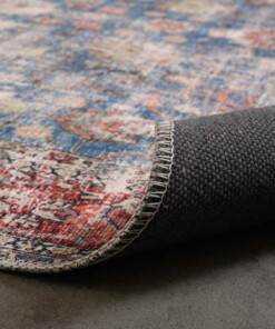 Alfombra vintage - Fade Oasis Azul/Rojo - close up vouw, thumbnail Alfombra vintage - Fade Oasis Azul/Rojo - close up vouw, thumbnail