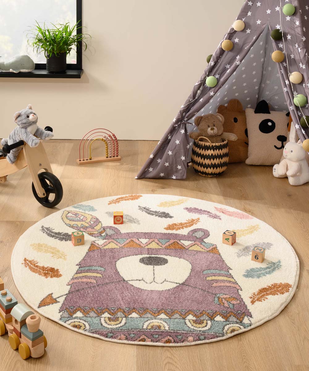 Alfombra redonda infantil - Dreams woody morado/multicolor Alfombra redonda infantil - Dreams woody morado/multicolor