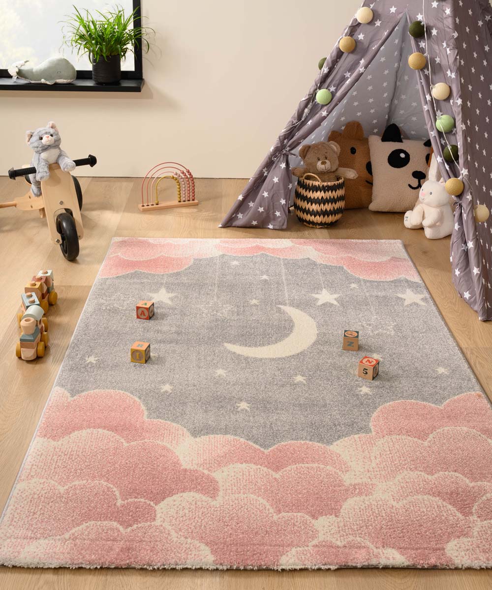 Alfombra infantil nube - Dreams cloud rosa/gris Alfombra infantil nube - Dreams cloud rosa/gris