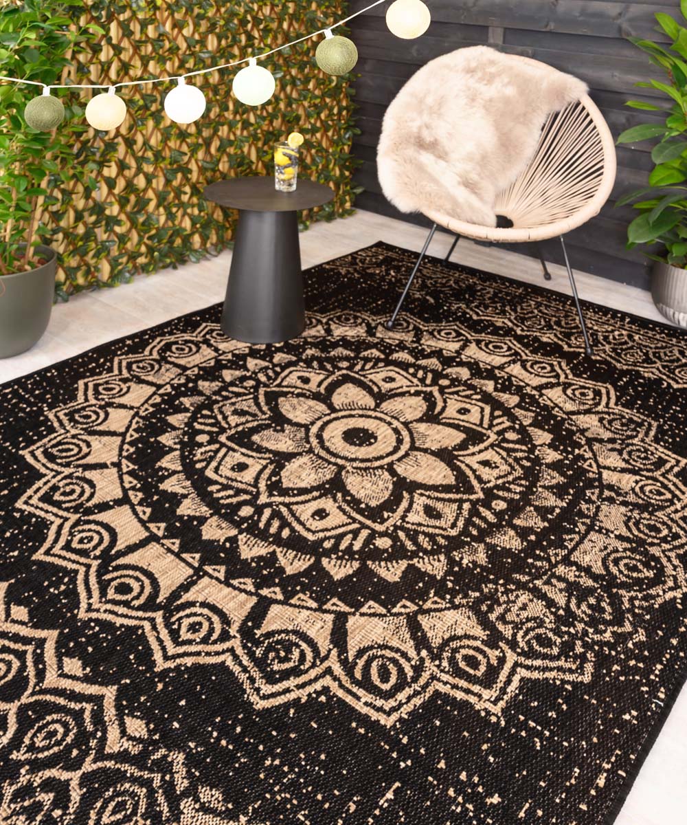 Alfombra de exterior Boho - Coastal Hammock Negro/Beige Alfombra de exterior Boho - Coastal Hammock Negro/Beige