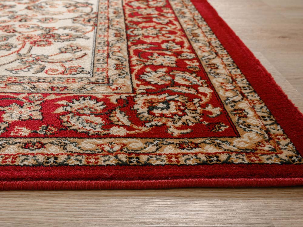 Alfombra persa - Mirage Oasis Rojo/Crema - close up Alfombra persa - Mirage Oasis Rojo/Crema - close up