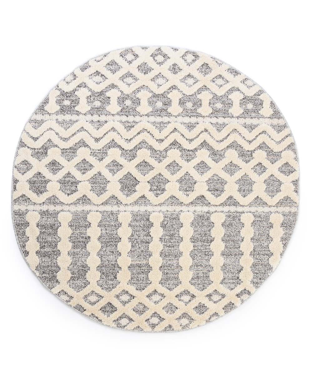 Alfombra redonda escandinava - Fjord Dagg gris/crema - overzicht Alfombra redonda escandinava - Fjord Dagg gris/crema - overzicht