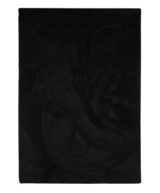 Alfombra suave de pelo liso - Plush Negro - overzicht, thumbnail