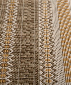Alfombra de exterior a rayas - Coastal Path Beige - close up