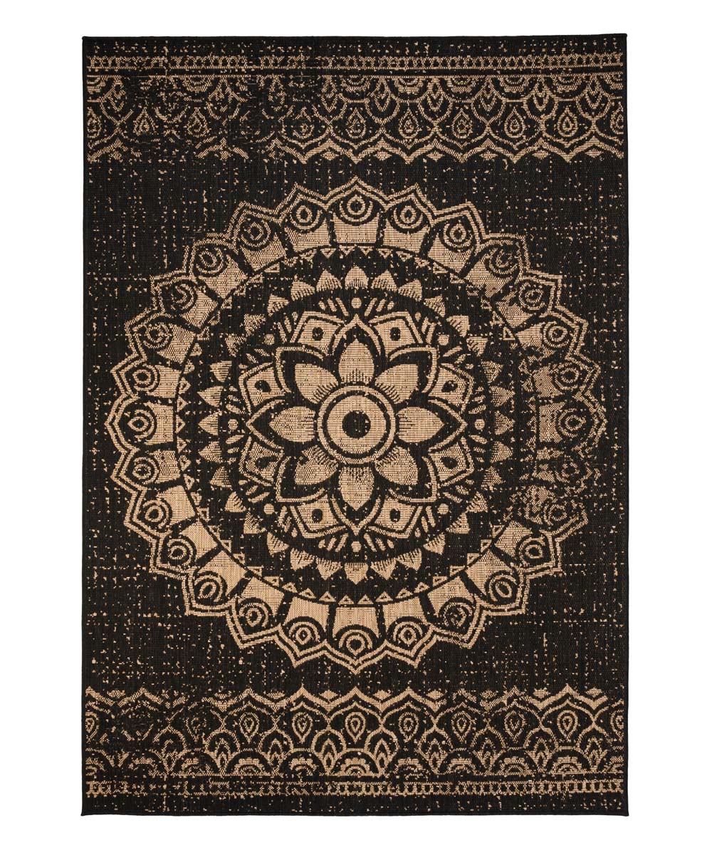 Alfombra de exterior Boho - Coastal Hammock Negro/Beige - overzicht Alfombra de exterior Boho - Coastal Hammock Negro/Beige - overzicht