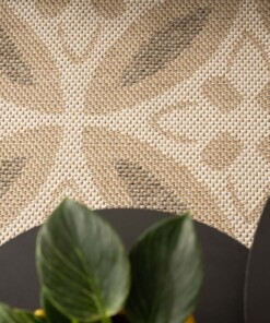 Alfombra de exterior redonda Sunny Oriental - Crema/Beige - close up