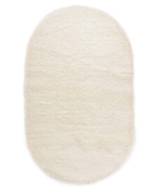 Alfombra terciopelo ovalada - Posh blanco - overzicht, thumbnail
