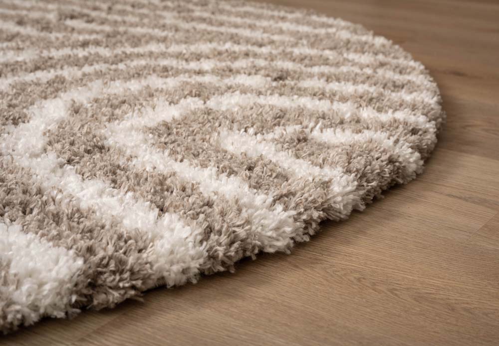 Alfombra redonda de estilo escandinavo - Cozy Arch Beige - close up Alfombra redonda de estilo escandinavo - Cozy Arch Beige - close up