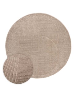 Alfombra redonda de estilo escandinavo - Contour Circle Beige - overzicht