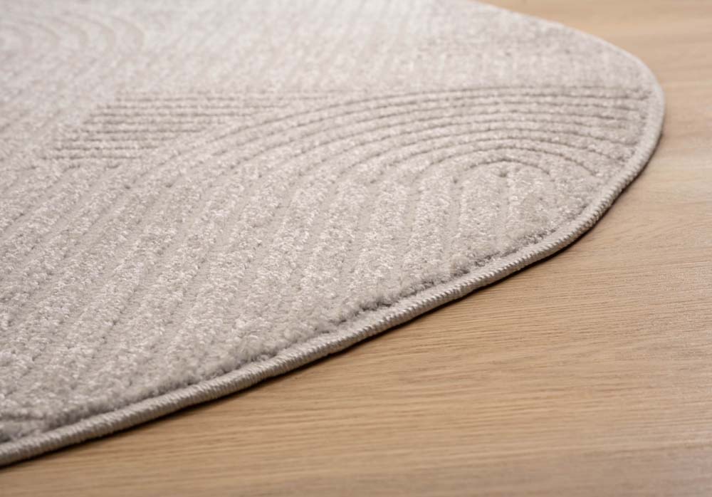 Alfombra redonda de estilo escandinavo - Contour Bend Gris - close up Alfombra redonda de estilo escandinavo - Contour Bend Gris - close up