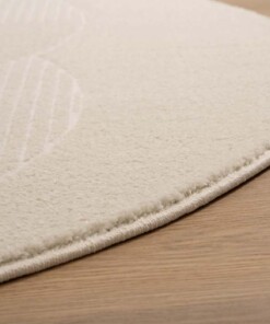 Alfombra redonda de estilo escandinavo - Contour Circle Crema - close up, thumbnail