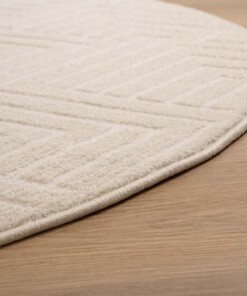 Alfombra redonda de estilo escandinavo - Contour Gem Crema - close up, thumbnail Alfombra redonda de estilo escandinavo - Contour Gem Crema - close up, thumbnail