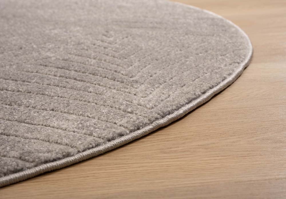 Alfombra redonda de estilo escandinavo - Contour Leaf Gris - close up Alfombra redonda de estilo escandinavo - Contour Leaf Gris - close up