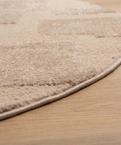 Alfombra redonda de estilo escandinavo - Contour Stone Beige - close up, thumbnail