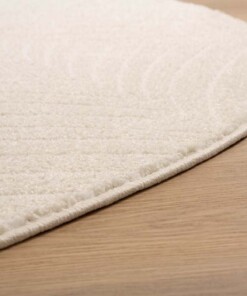 Alfombra redonda de estilo escandinavo - Contour Leaf Crema - close up, thumbnail Alfombra redonda de estilo escandinavo - Contour Leaf Crema - close up, thumbnail