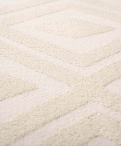 Alfombra redonda de estilo escandinavo - Contour Diamond Crema - close up