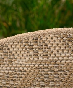 Alfombra redonda de exterior efecto yute Sunny Contour - Beige - close up, thumbnail Alfombra redonda de exterior efecto yute Sunny Contour - Beige - close up, thumbnail