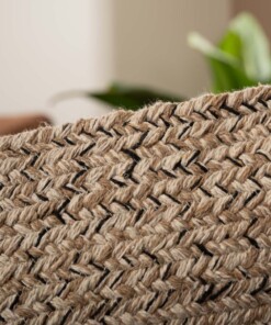 Alfombra redonda de algodón Joy - Beige/Blanca - close up, thumbnail