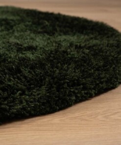 Alfombra redonda Shaggy - Meadow Verde Esmeralda - close up, thumbnail