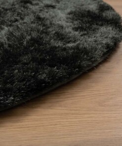 Alfombra redonda Shaggy - Spark Azul - close up, thumbnail