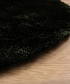 Alfombra redonda Shaggy - Spark Verde Esmeralda - close up, thumbnail
