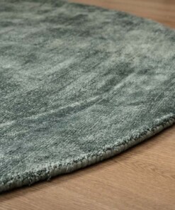 Alfombra ovalada de viscosa - Glamour Petróleo - close up, thumbnail