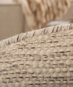 Alfombra redonda de lana Ulstein - Blanco/Gris - close up, thumbnail