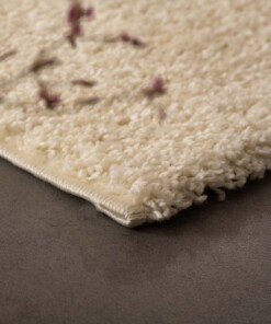 Alfombra cuadrada de pelo largo Shaggy Trend - Crema - close up, thumbnail