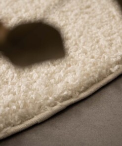 Alfombra redonda de pelo largo Shaggy Trend - Marfil - close up, thumbnail