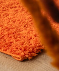 Alfombra de pelo largo Shaggy Trend - Naranja - close up, thumbnail