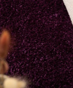 Alfombra de pasillo de pelo largo Shaggy Trend - Morado - close up, thumbnail