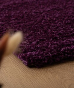 Alfombra de pasillo de pelo largo Shaggy Trend - Morado - close up, thumbnail
