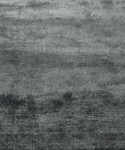 Alfombra redonda de viscosa - Glamour Azul Oscuro - close up, thumbnail