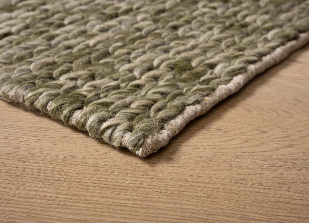 Alfombra de lana - Hyssing Verde oliva - close up Alfombra de lana - Hyssing Verde oliva - close up