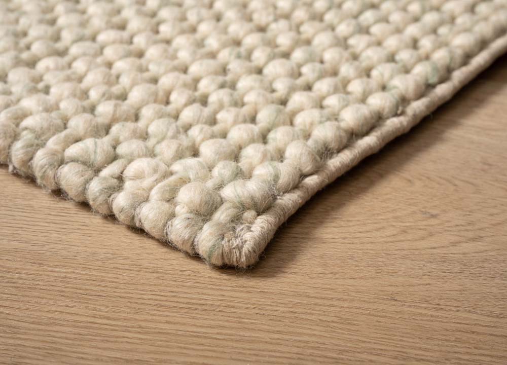 Alfombra de lana - Løkke Verde Menta - close up Alfombra de lana - Løkke Verde Menta - close up