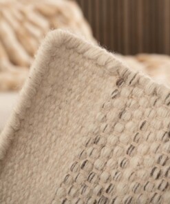 Alfombra cuadrada de lana Ulstein - Blanco/Gris - close up, thumbnail