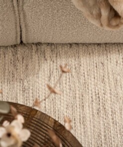 Alfombra cuadrada de lana Ulstein - Blanco/Gris - close up, thumbnail