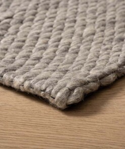 Alfombra de lana - Vridning Gris Claro - close up
