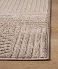 Alfombra de estilo escandinavo - Contour Edge Beige - close up, thumbnail
