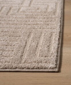 Alfombra cuadrada de estilo escandinavo - Contour Gem Beige - close up, thumbnail