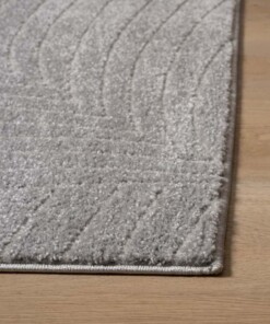 Alfombra cuadrada de estilo escandinavo - Contour Leaf Gris - close up, thumbnail