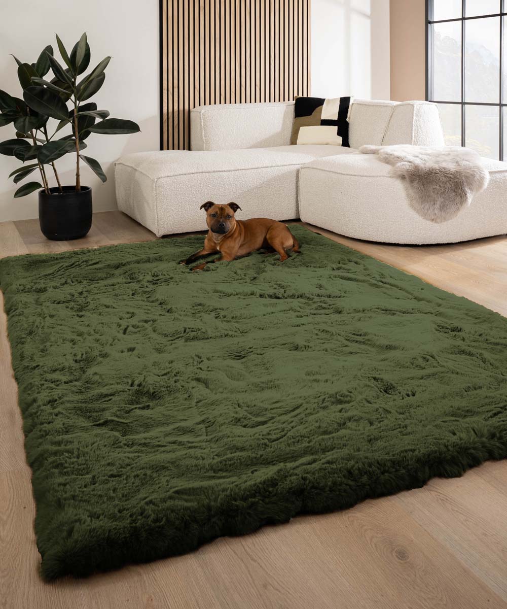 Alfombra suave de pelo largo - Comfy Deluxe Verde oliva Alfombra suave de pelo largo - Comfy Deluxe Verde oliva