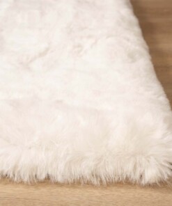 Alfombra cuadrada suave de pelo largo - Comfy Deluxe Blanco