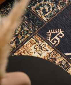 Alfombra patchwork - Fade No.1 Verde Oliva - close up, thumbnail