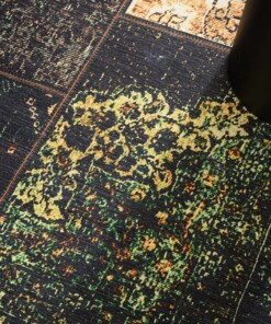 Alfombra patchwork - Fade No.1 Verde Oliva - close up, thumbnail