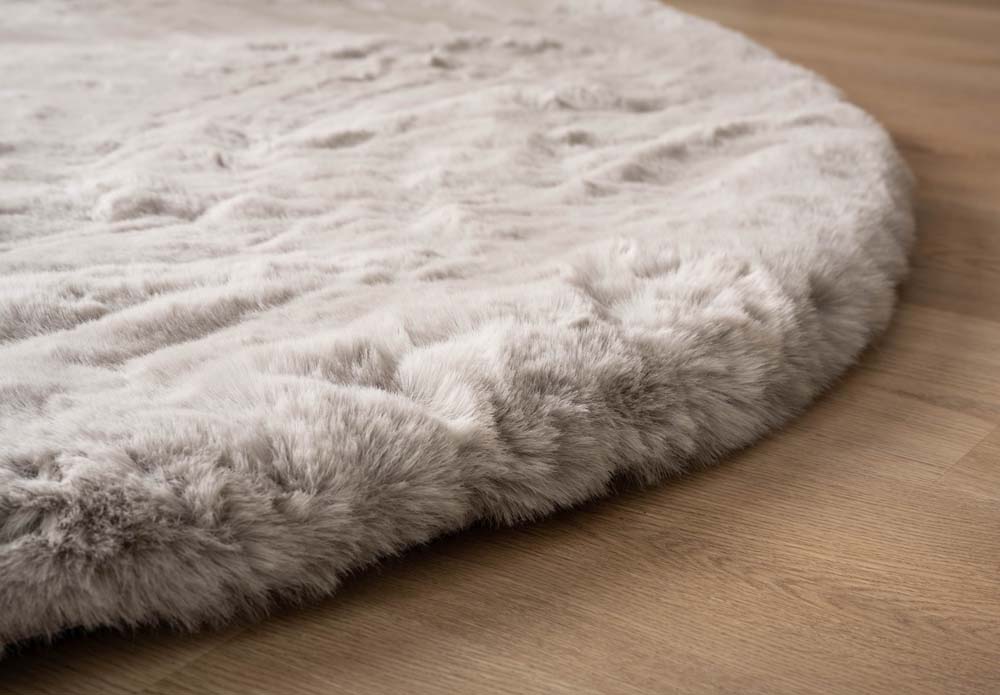 Rond Comfy deluxe lichtgrijs close up rand