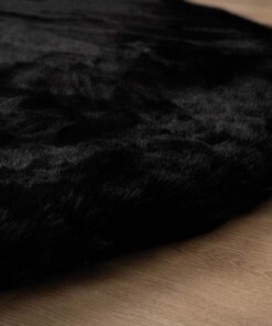 Alfombra redonda suave de pelo largo - Comfy Deluxe Negro Alfombra redonda suave de pelo largo - Comfy Deluxe Negro
