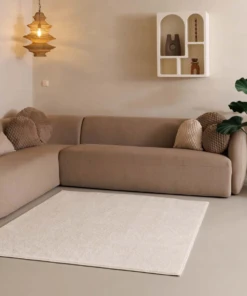 Alfombra cuadrada de pelo liso Fine - Champán