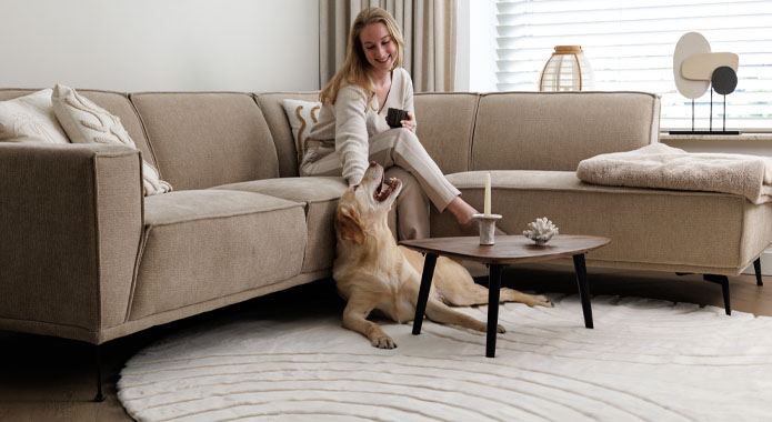 alfombra al lado del sofá