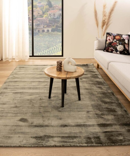 Alfombra de Viscosa Glamour Verde Oli